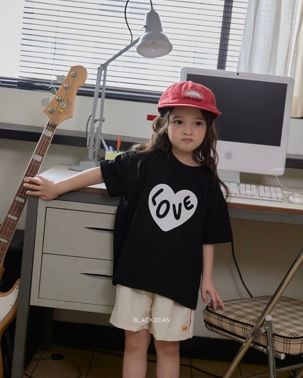 [BLACKBEAN]heart T-shirt