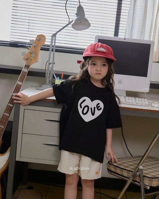 [BLACKBEAN]heart T-shirt