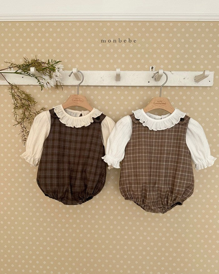 予約[monbebe]Romi check suit