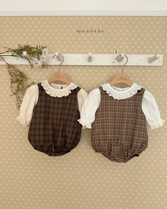 予約[monbebe]Romi check suit