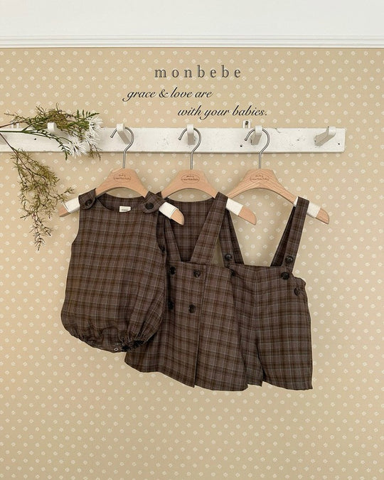 予約[monbebe]Romi check suit