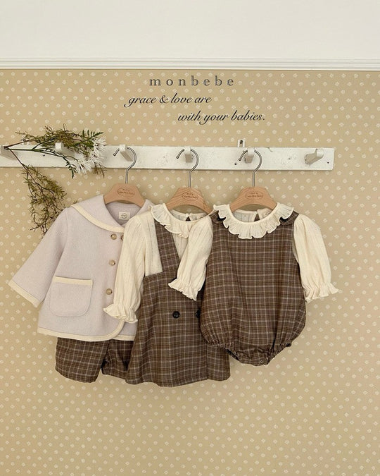 予約[monbebe]Romi check suit