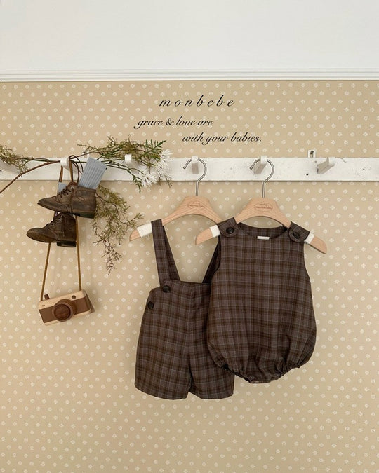 予約[monbebe]Romi check suit