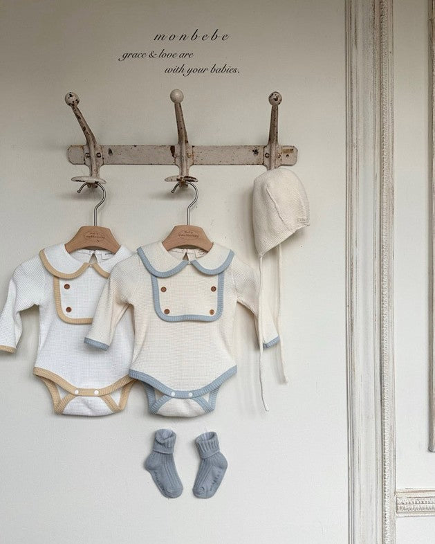 予約[monbebe]Boybib waffle suit