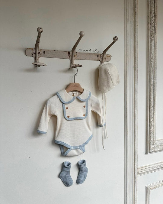 予約[monbebe]Boybib waffle suit