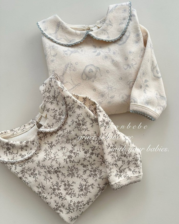 予約[monbebe]Print collar suit