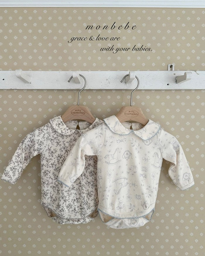 予約[monbebe]Print collar suit