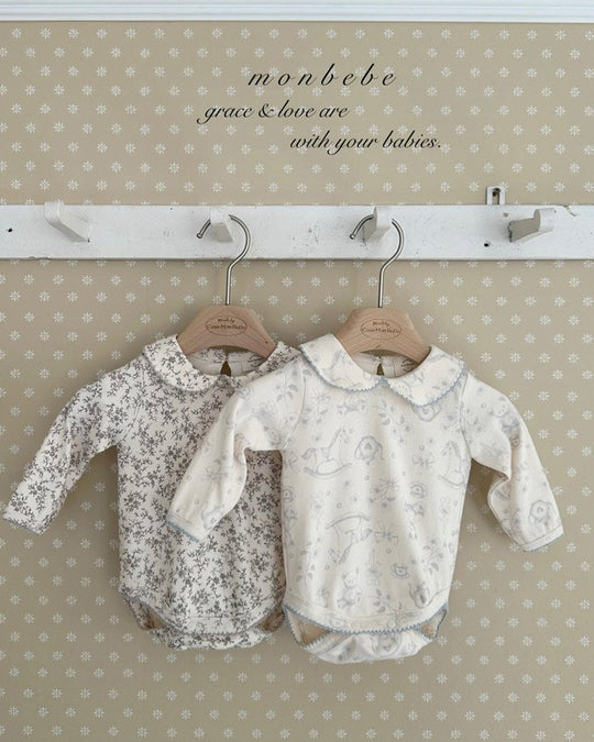 予約[monbebe]Print collar suit