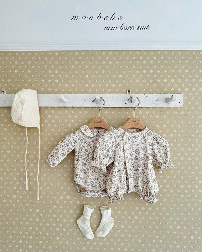 予約[monbebe]Print collar suit