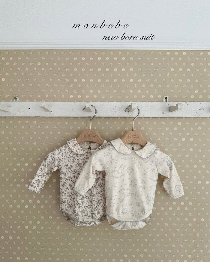 予約[monbebe]Print collar suit