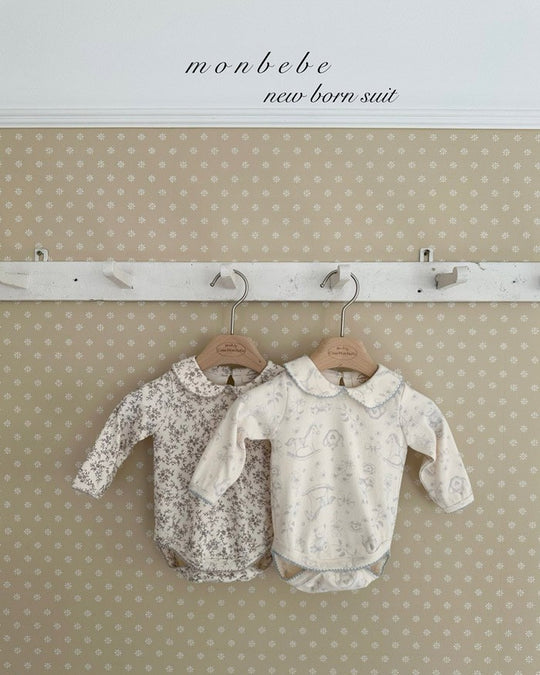 予約[monbebe]Print collar suit