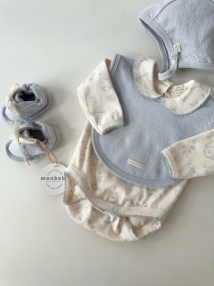 予約[monbebe]Print collar suit