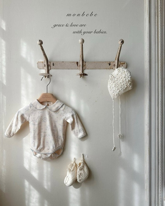 予約[monbebe]Print collar suit