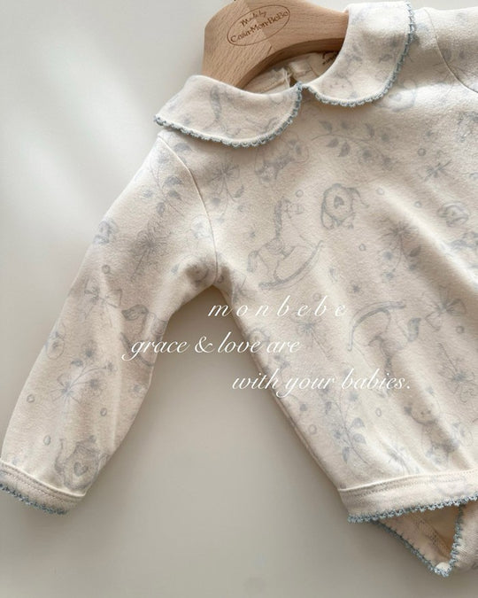 予約[monbebe]Print collar suit