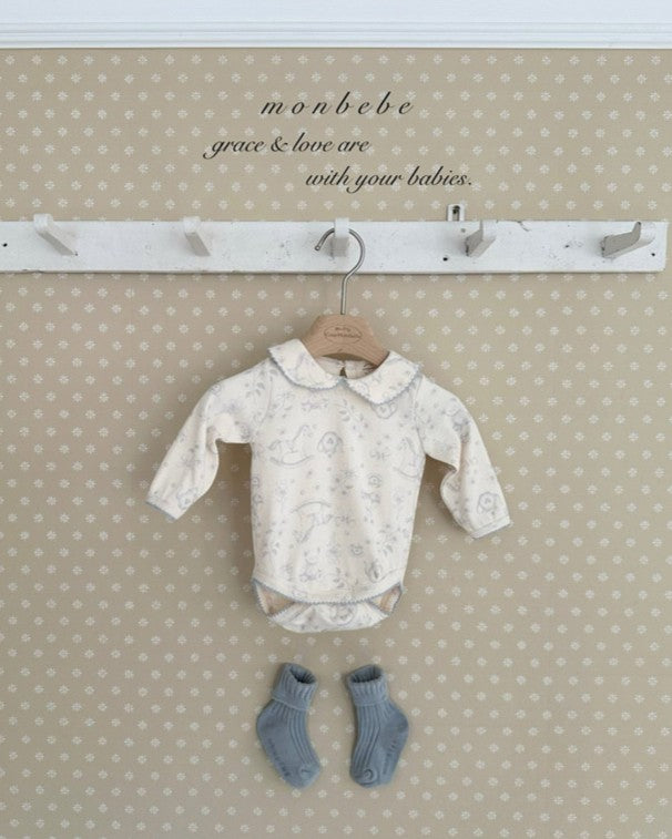 予約[monbebe]Print collar suit