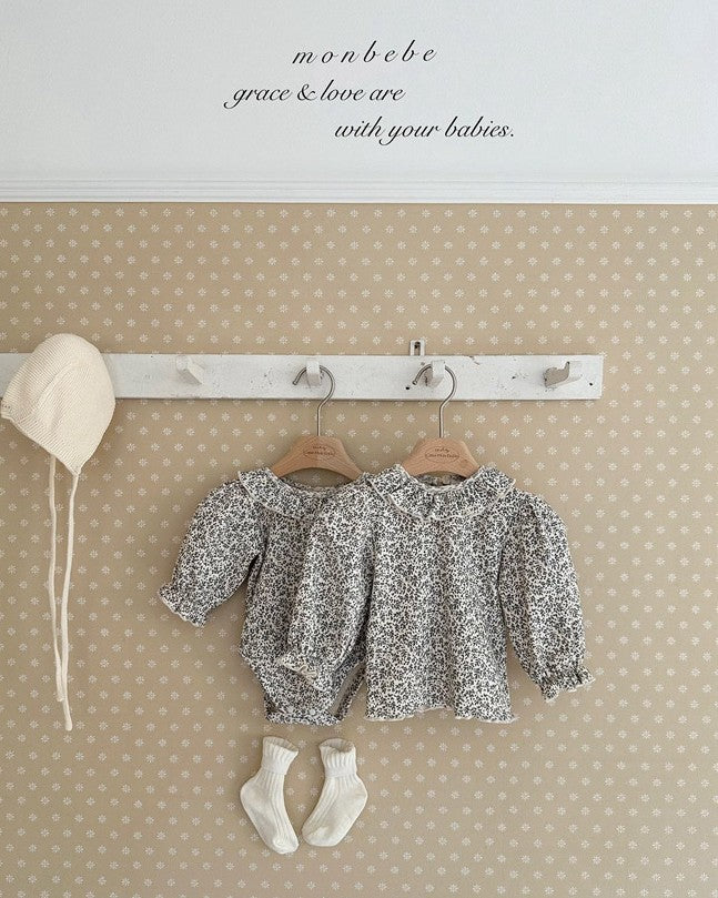 予約[monbebe]Grass leaf puff tee