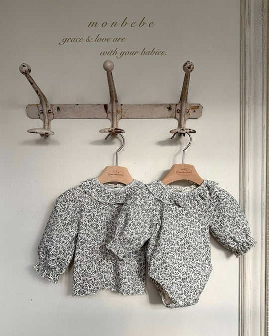 予約[monbebe]Grass leaf puff tee