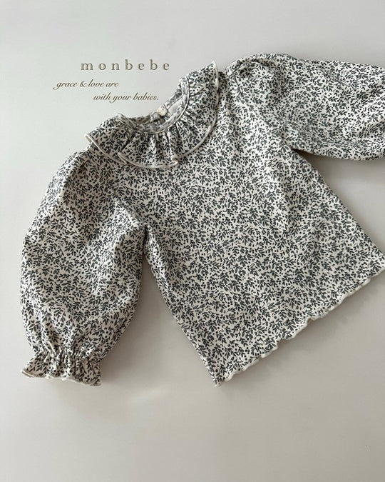 予約[monbebe]Grass leaf puff tee