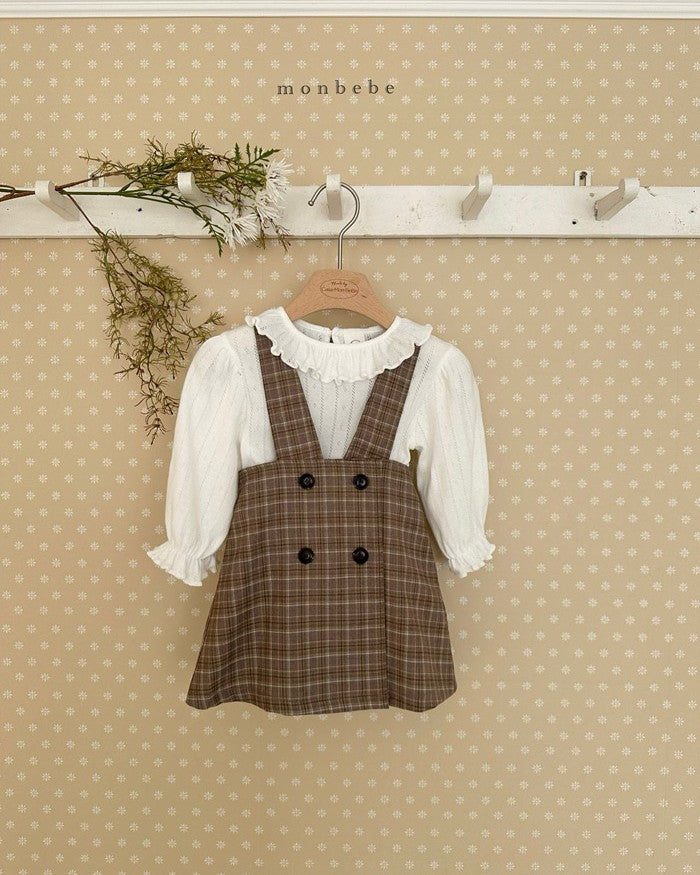 予約[monbebe]Romi check one-piece