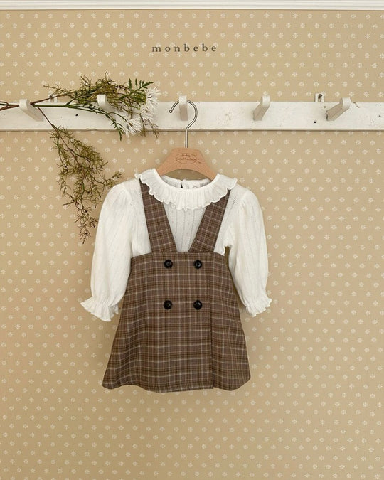 予約[monbebe]Romi check one-piece