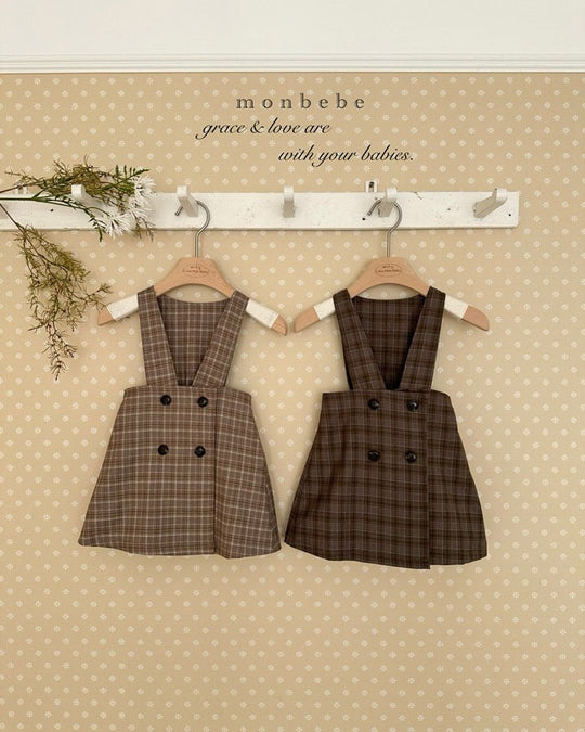 予約[monbebe]Romi check one-piece