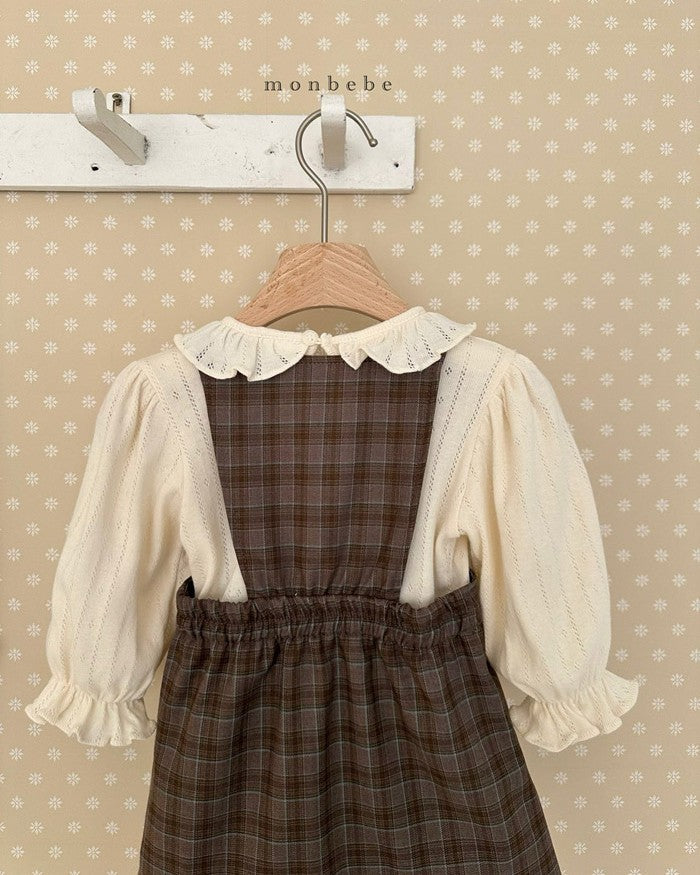 予約[monbebe]Romi check one-piece