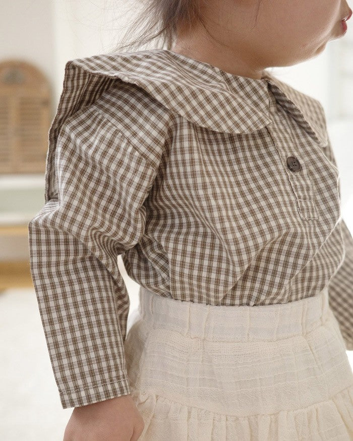 [mimimarket]チェックセーラーブラウス