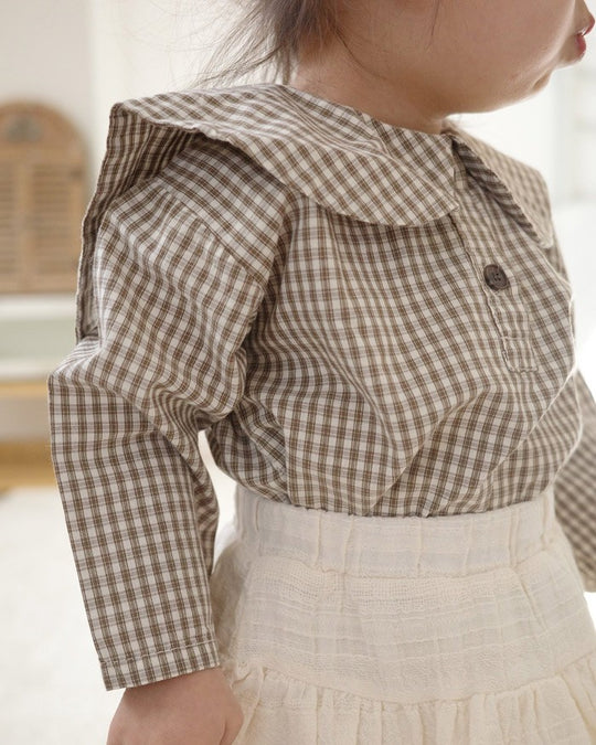 [mimimarket]チェックセーラーブラウス