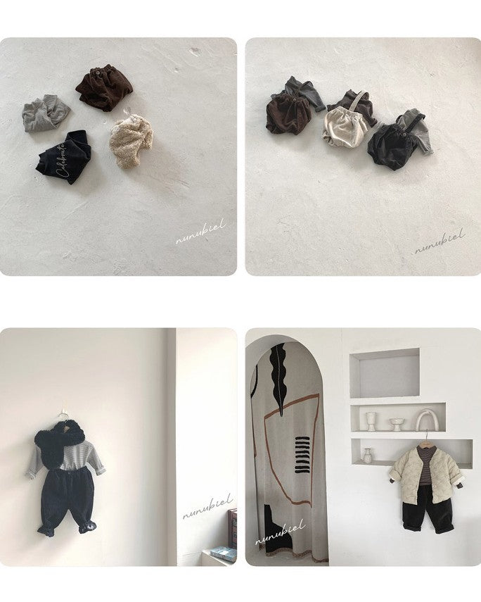 [nunu biel]ボーダー裏起毛モックネック