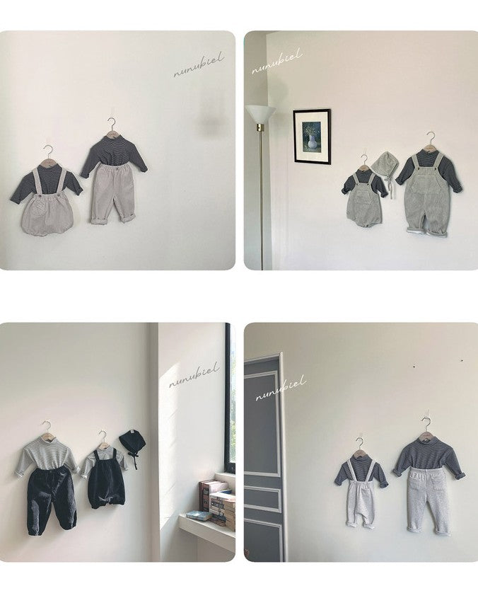 [nunu biel]ボーダー裏起毛モックネック