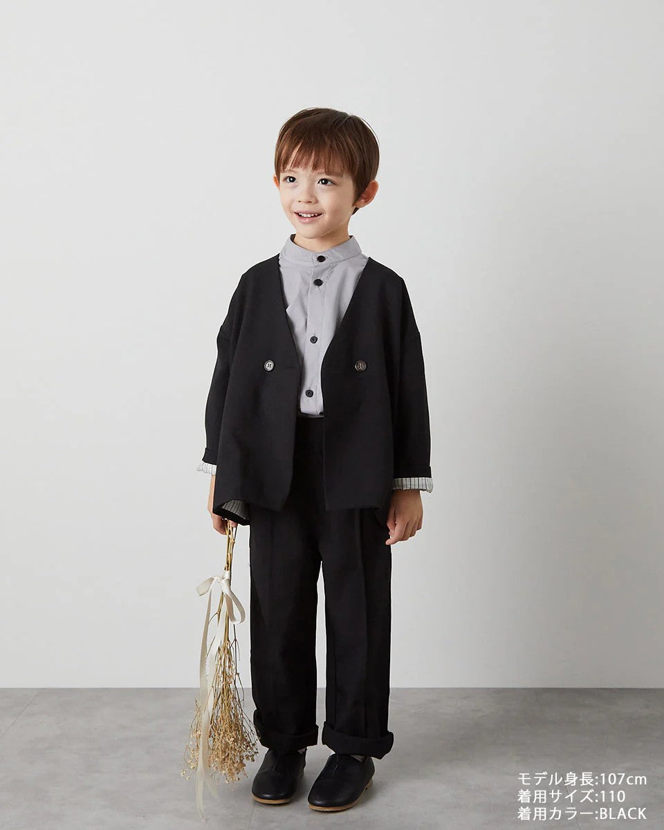 【riziere 】セットアップ＋ノーカラーシャツ 120 楽天市場】riziere ノーカラージャケットセットアップ(裏地