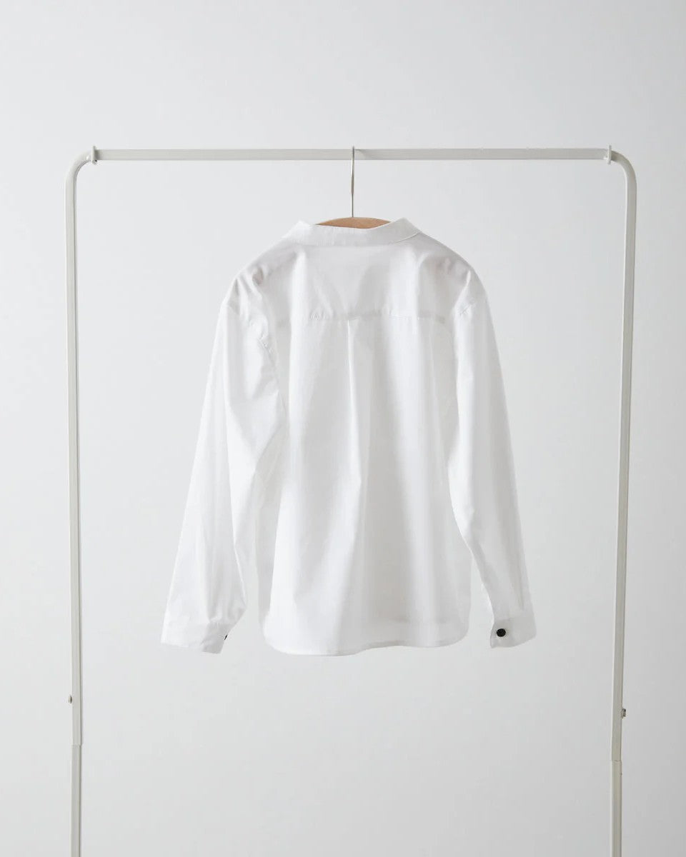 バンドカラー比翼シャツ(ボタン取り外し対応)riz