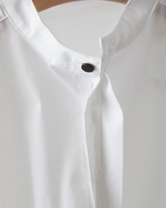 バンドカラー比翼シャツ(ボタン取り外し対応)riz