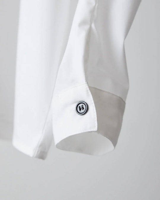 バンドカラー比翼シャツ(ボタン取り外し対応)riz