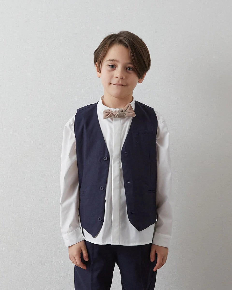 バンドカラー比翼シャツ(ボタン取り外し対応)riz