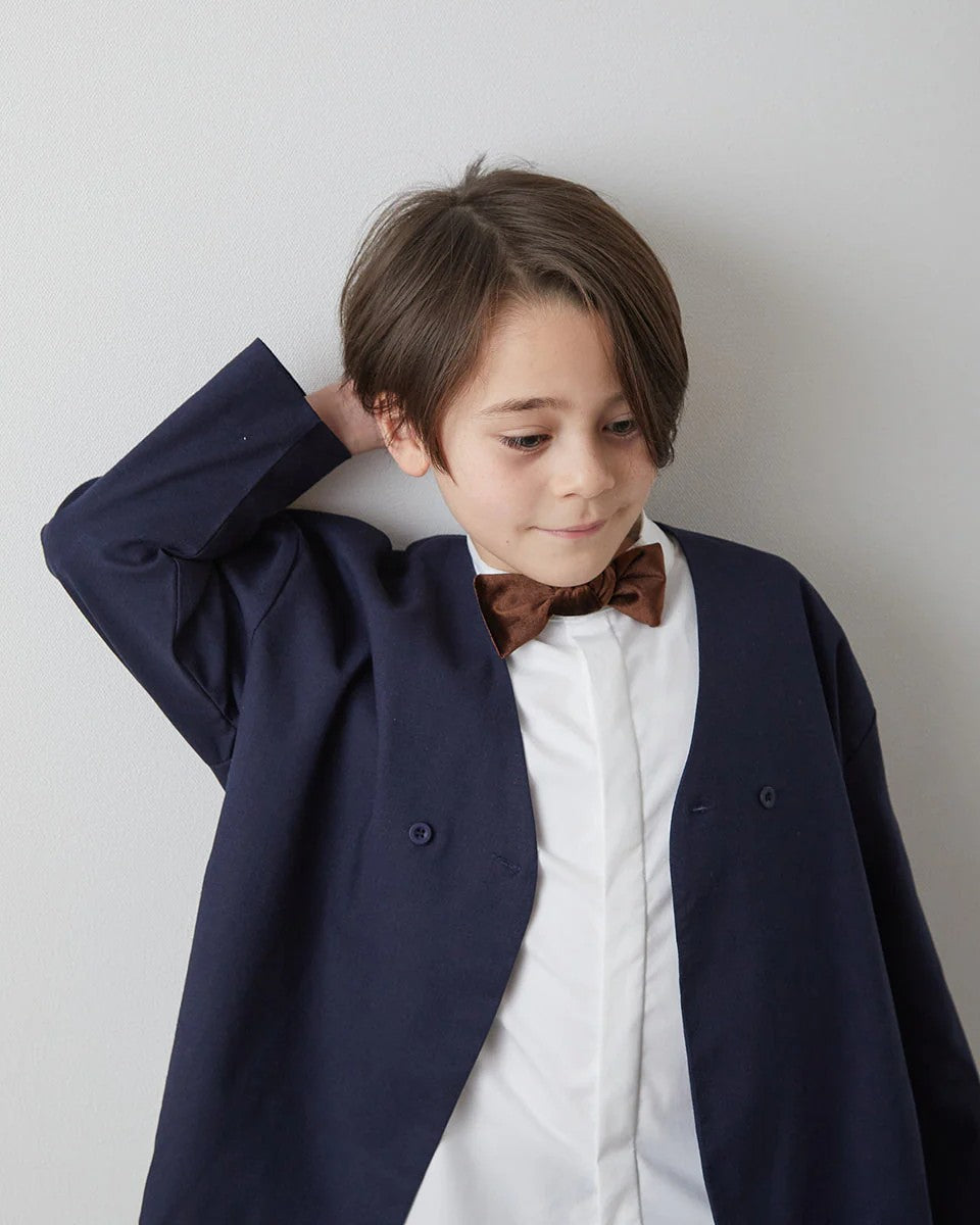 バンドカラー比翼シャツ(ボタン取り外し対応)riz