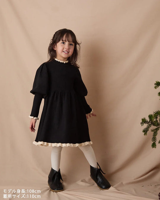 バイカラーフリルニットワンピースriz