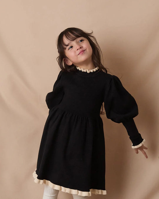 バイカラーフリルニットワンピースriz