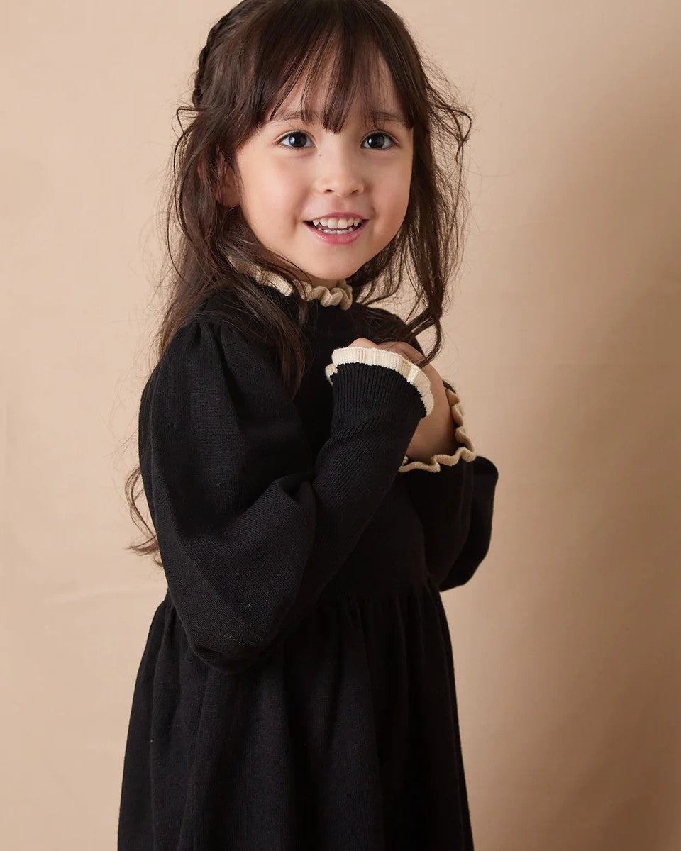 バイカラーフリルニットワンピースriz