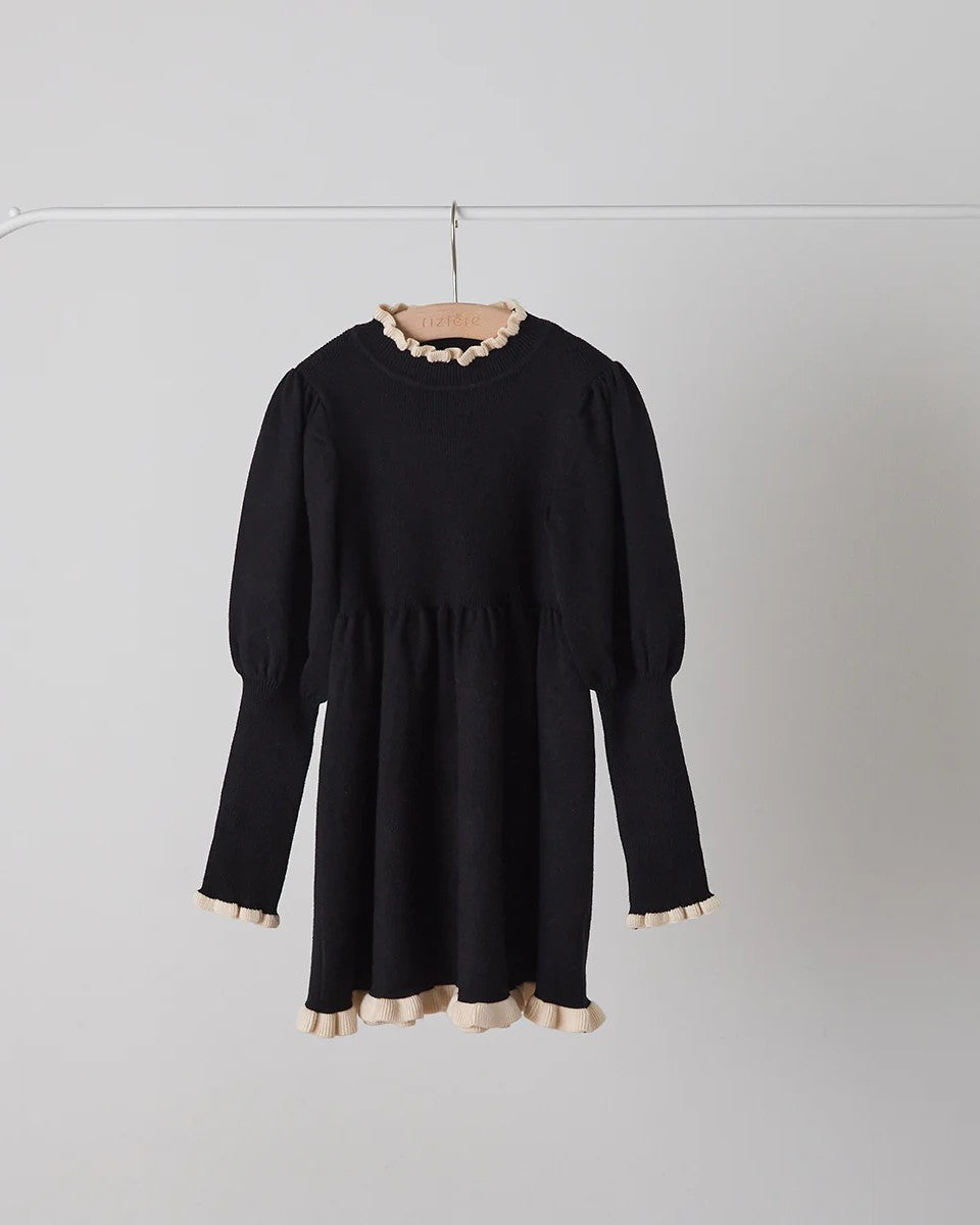 バイカラーフリルニットワンピースriz