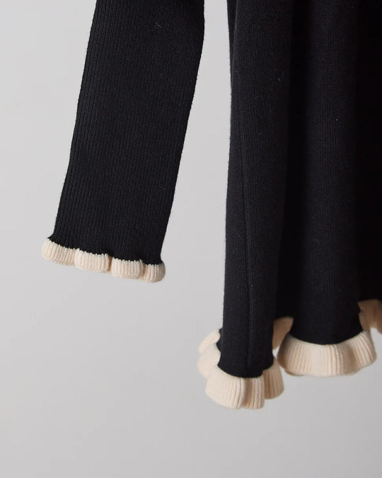 バイカラーフリルニットワンピースriz