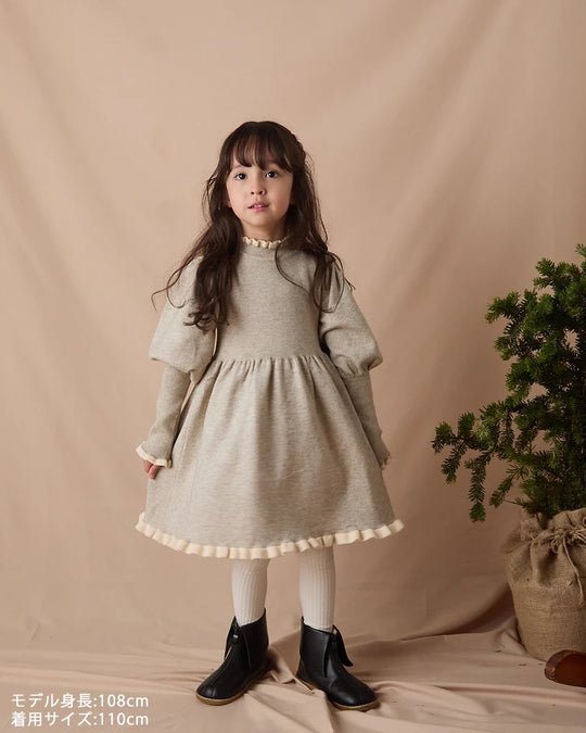 バイカラーフリルニットワンピースriz