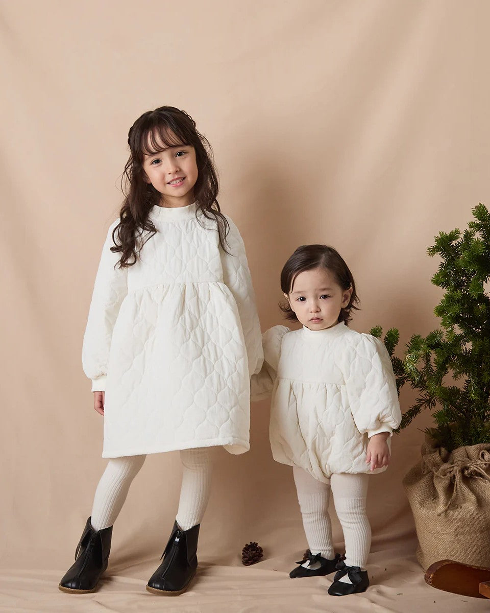 キルティングベビーロンパースriz