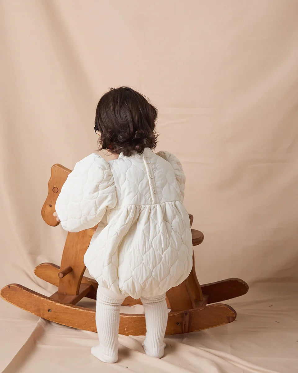 キルティングベビーロンパースriz