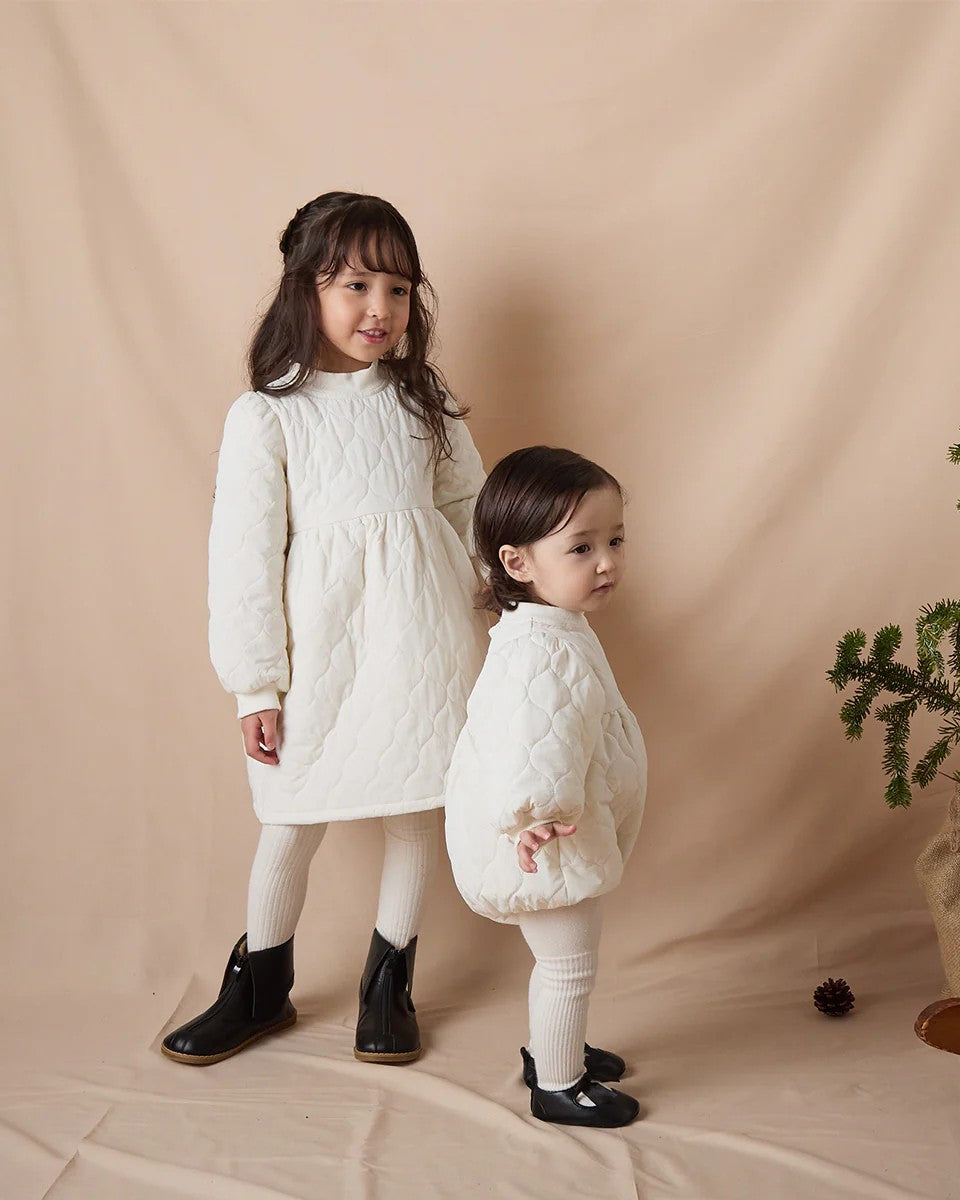 キルティングベビーロンパースriz