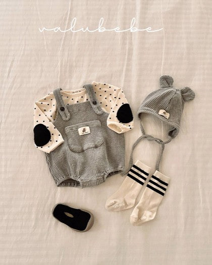 予約[valubebe]ワッフルサロペットスーツ