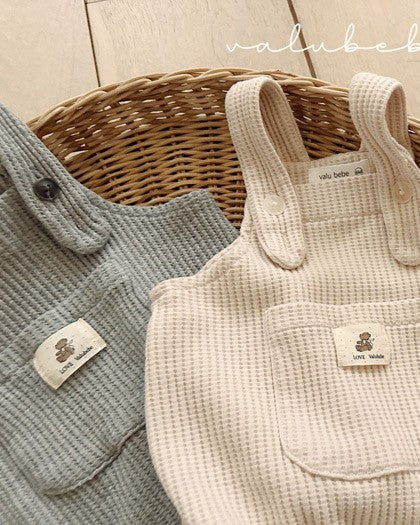 予約[valubebe]ワッフルサロペットスーツ