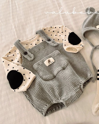 予約[valubebe]ワッフルサロペットスーツ