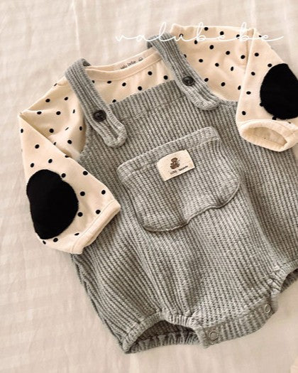 予約[valubebe]ワッフルサロペットスーツ