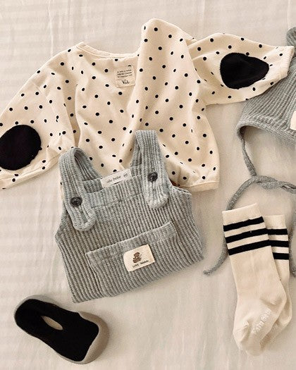 予約[valubebe]ワッフルサロペットスーツ